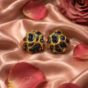 Bomb Honeycomb Italian Gold Western Earrings