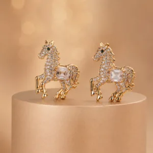 Horse Shape Studded Earrings