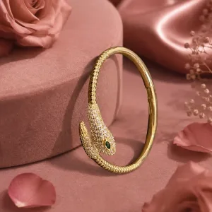 Gold Plated Stone Studded Snake Bracelet