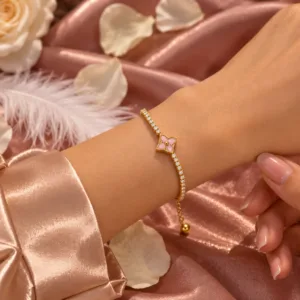 DELICATE FLORAL PINK TENNIS BRACELET