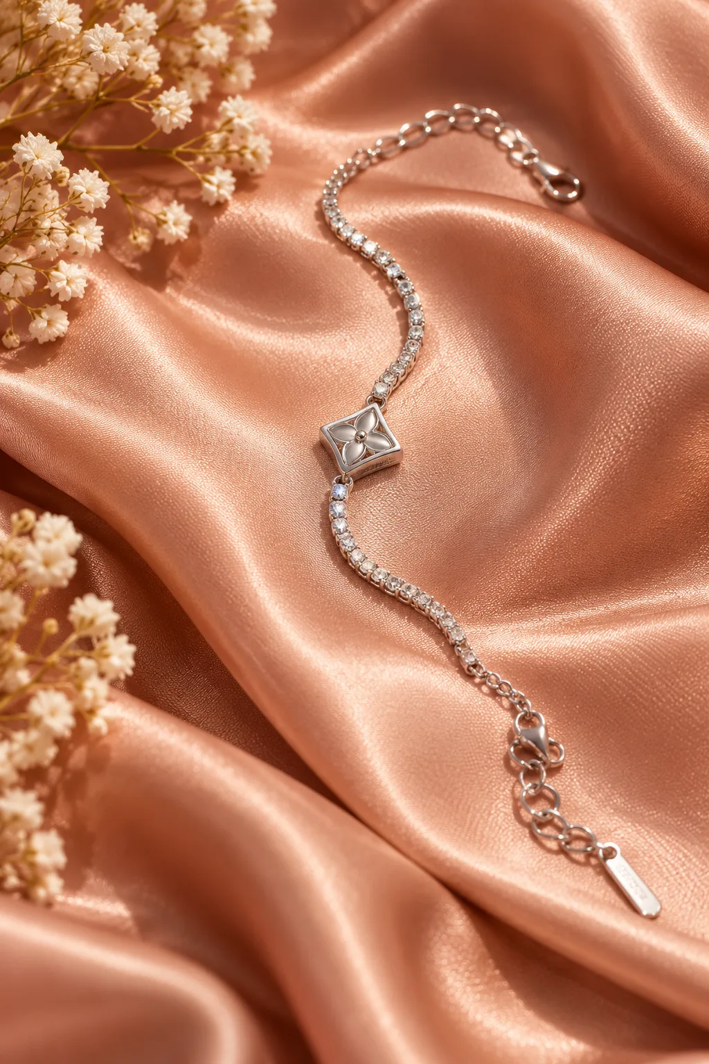 DELICATE FLORAL TENNIS BRACELET - Image 2