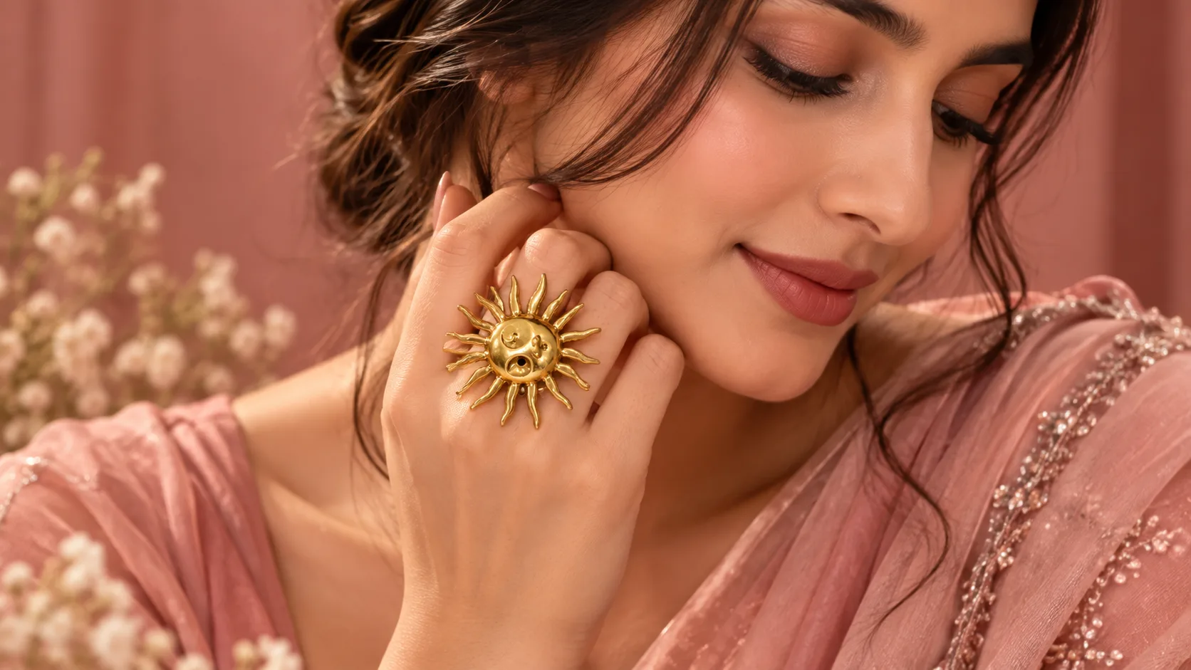 SUN FLOWER BOHO STATEMENT RING